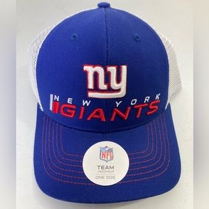 NWT New York Giants NFL Embroidered Hat Cap Lid. Blue Red White. Snap Back.
